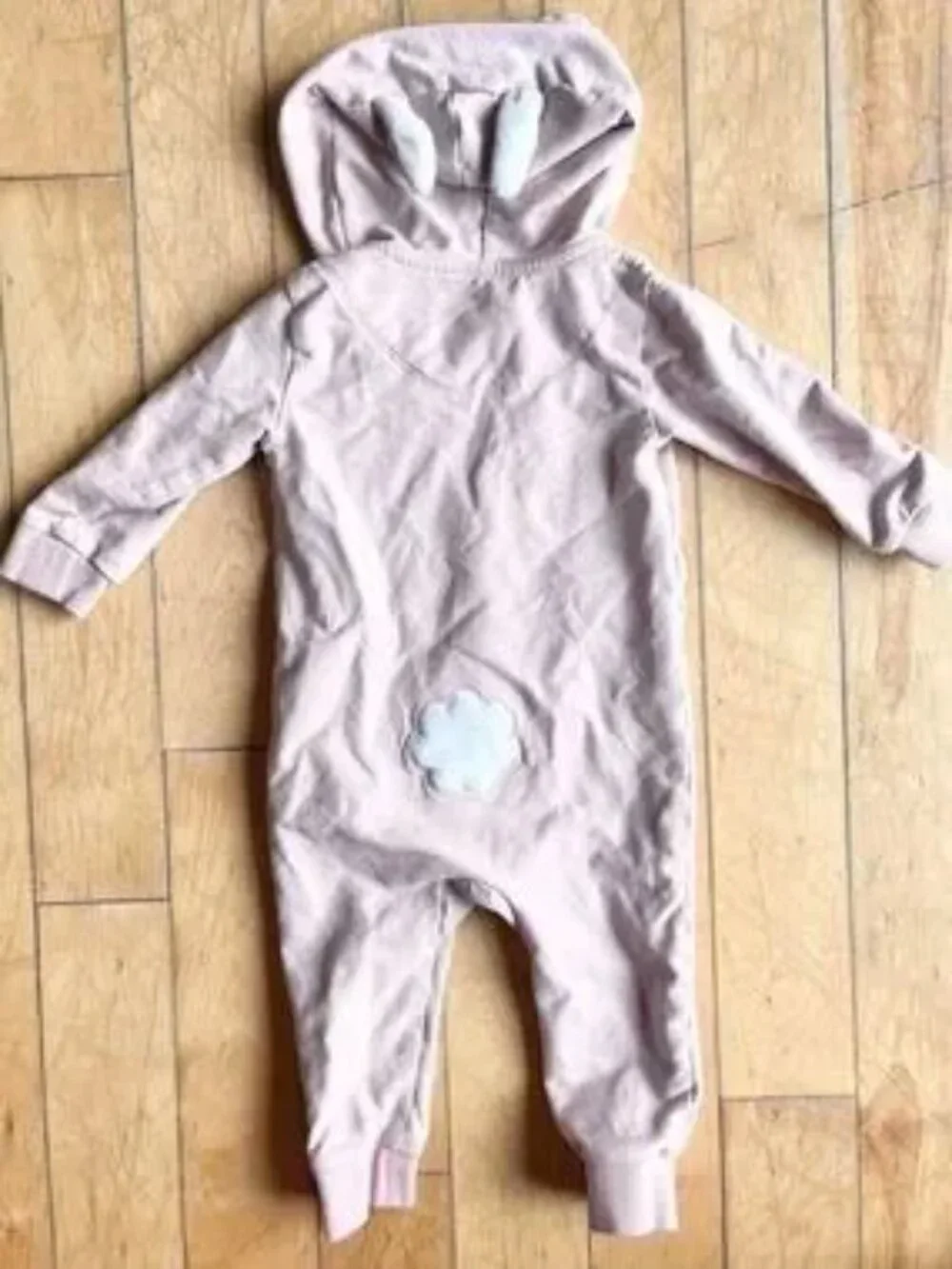 Petit Lem FREE with Purchase Rabbit Organic Cotton Pink Baby Onesie Size 12